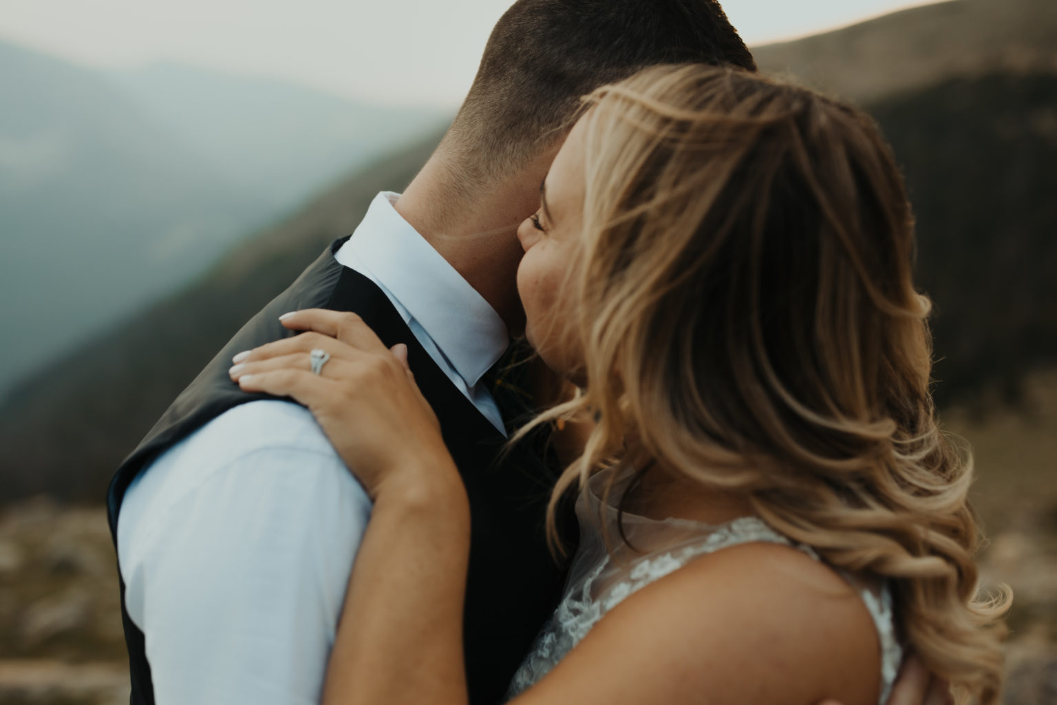 Sunset rocky mountain elopement session