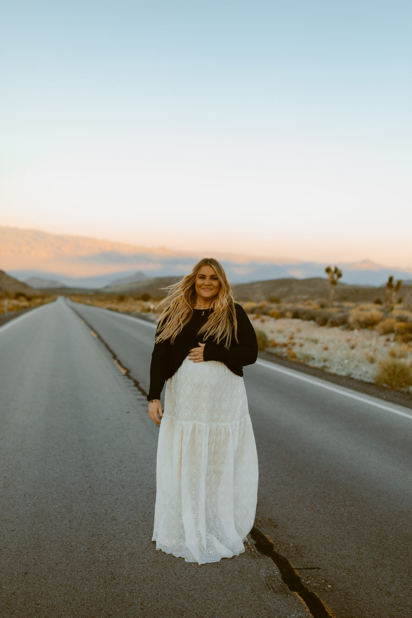woman posing for desert photoshoot 