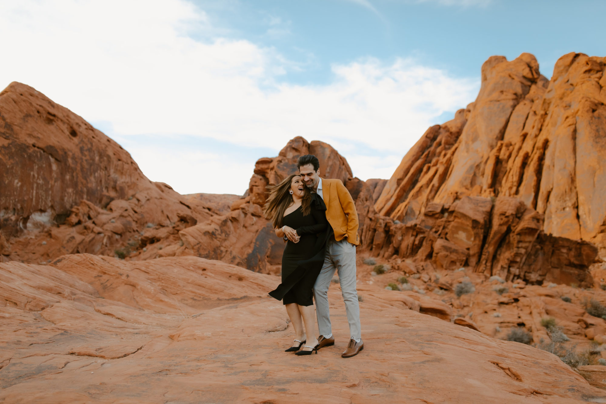 Couple dancing in the desert